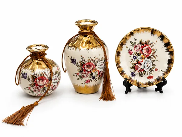 White_Floral_Decorative_Jar_Set