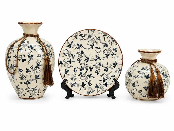 Ivory_Black_Floral_Decorative_Jar_Set