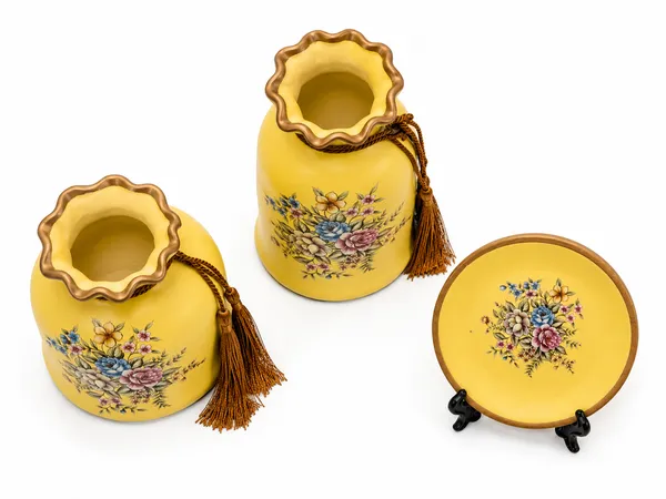 Yellow_Floral_Decorative_Jar_Set