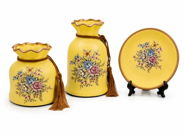 Yellow_Floral_Decorative_Jar_Set