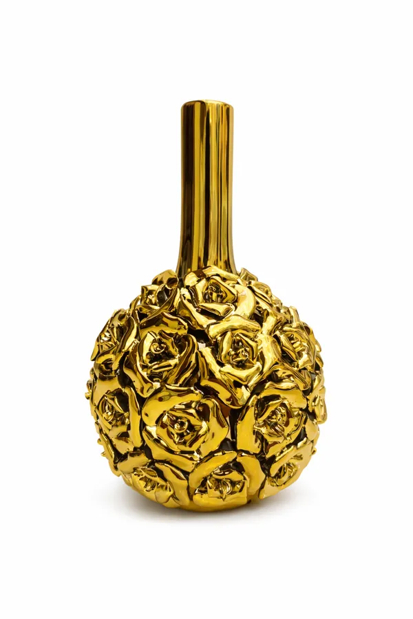 Golden_Ceramic_Rose_Textured_Vase_For_Home_Decor