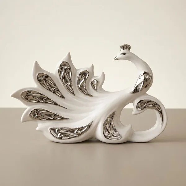 Ivory_And_Silver_Ceramic_With_Metallic_Glaze_Swan_Inspired_Decorative_Showpiece_For_Home_Decor