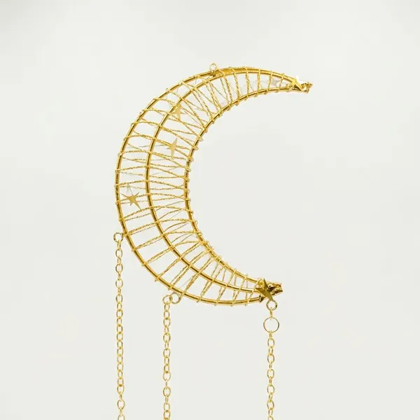 Golden_Metal_And_Beads_Crescent_Hanging_Charm_Decor_For_Home_Decor