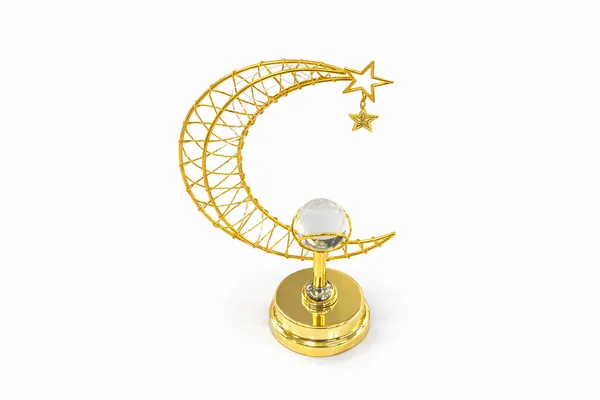 Golden_Metal_And_Crystal_Crystal_Ball_Crescent_Showpiece_For_Home_Decor
