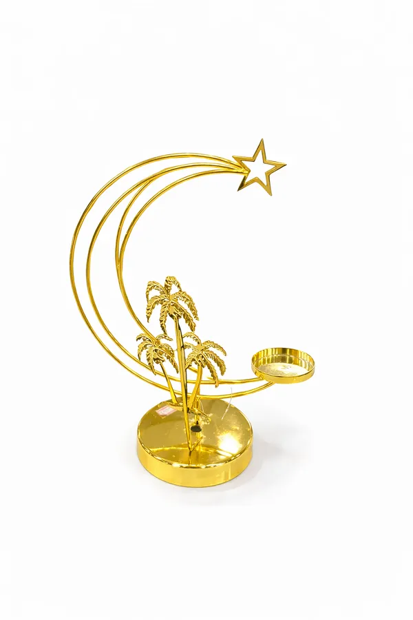 Golden_Metal_Crescent_Palm_Tree_Tealight_Stand_For_Home_Decor