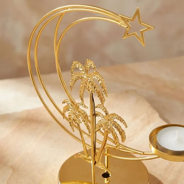 Golden_Metal_Crescent_Palm_Tree_Tealight_Stand_For_Home_Decor
