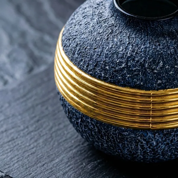 Navy_Blue_And_Golden_Glass_Band_Globe_Glass_Vase_For_Home_Decor