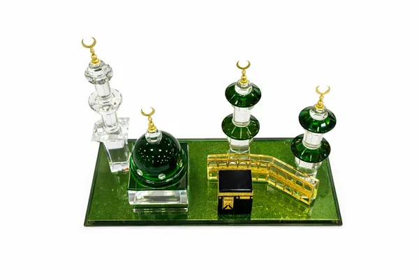 Green_And_Golden_Crystal_And_Metal_Mini_Masjid_Crystal_Decor_Set_For_Home_Decor