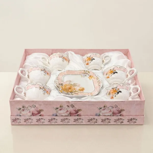 Ivory_And_Pink_Ceramic_Floral_Rose_Classic_Tea_Set_For_Kitchen_Set