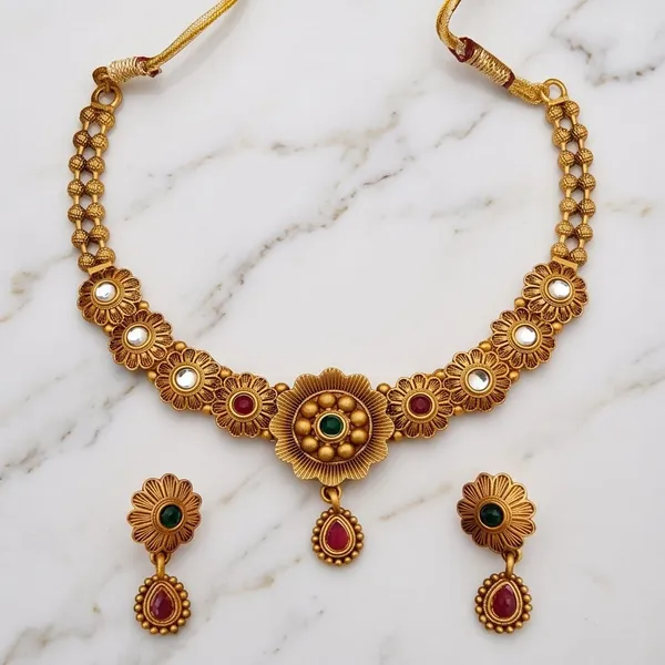 Antique_Floral_Mirror_Necklace_Set