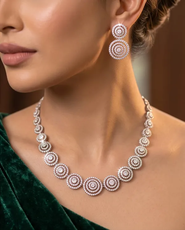 Celeste_Halo_Diamond_Necklace_&_Earrings_Set