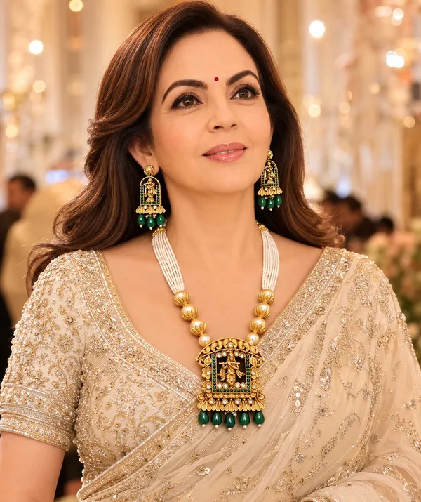 Temple_Jewellery_With__Krishna_Pendant_and_Earring_Set