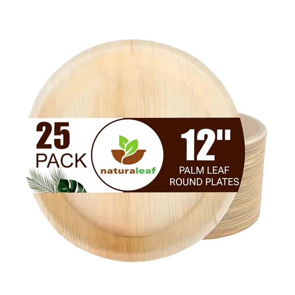Brown_Areca_Palm_Leaf_Round_Plates_(Pack_Of_25)