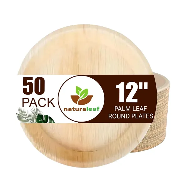 Brown_Areca_Palm_Leaf_Round_Plates_(Pack_Of_50)
