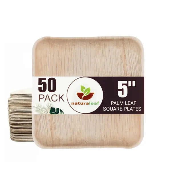 Brown_Areca_Palm_Leaf_Square_Plates_(Pack_Of_50)