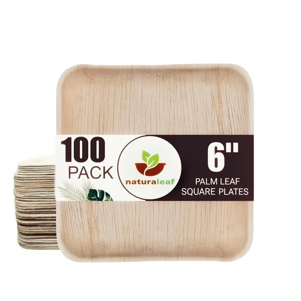 Brown_Areca_Palm_Leaf_Square_Plates_(Pack_Of_100)