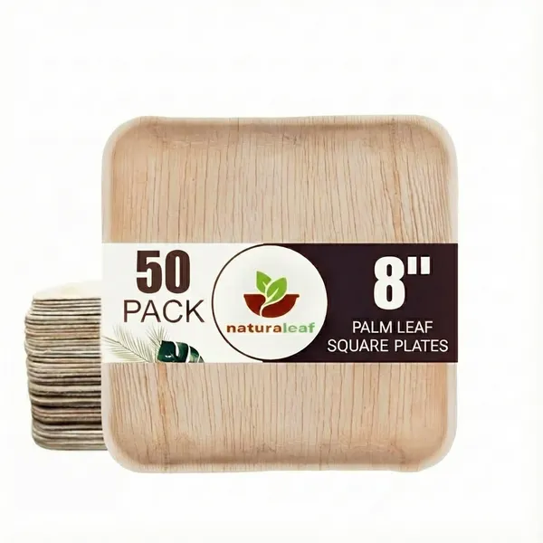 Brown_Areca_Palm_Leaf_Square_Plates_(Pack_Of_50)