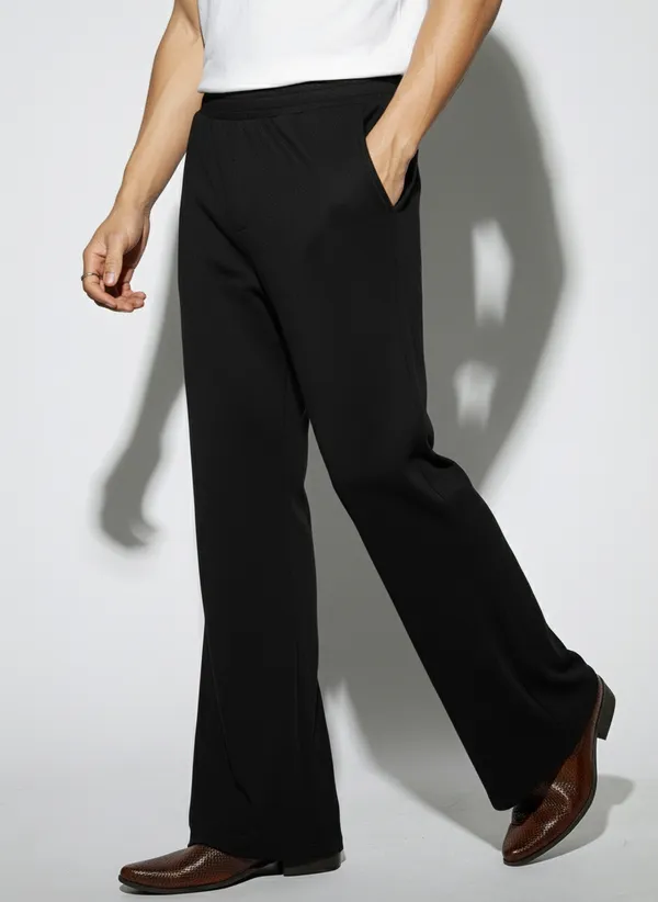 Black_Polyester_Fashionable_&_Trendy_Solid_Bell_Bottom_Pant_For_Men