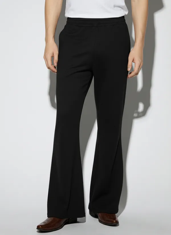 Black_Polyester_Fashionable_&_Trendy_Solid_Bell_Bottom_Pant_For_Men