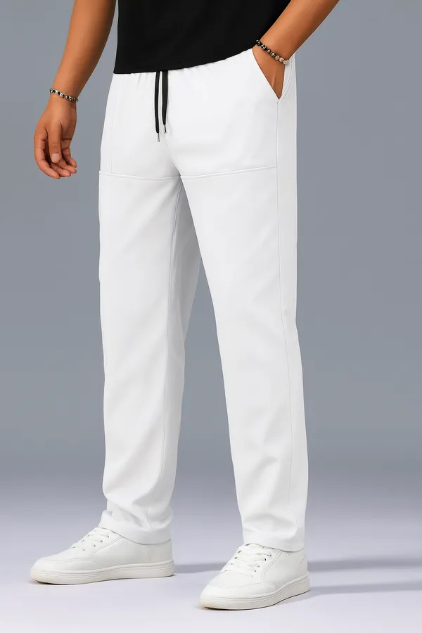 White_Polyester_Fashionable_&_Trendy_Straight_Fit_Solid_Track_Pant_For_Men