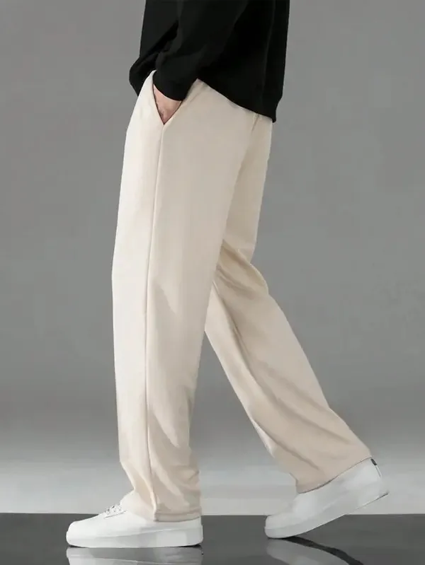 Cream_Polyester_Fashionable_&_Trendy_Straight_Fit_Trouser_For_Men