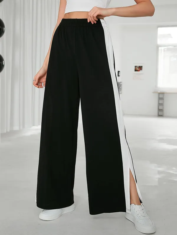Black_Polyester_Fashionable_&_Trendy_Regular_Fit_Trouser_For_Women