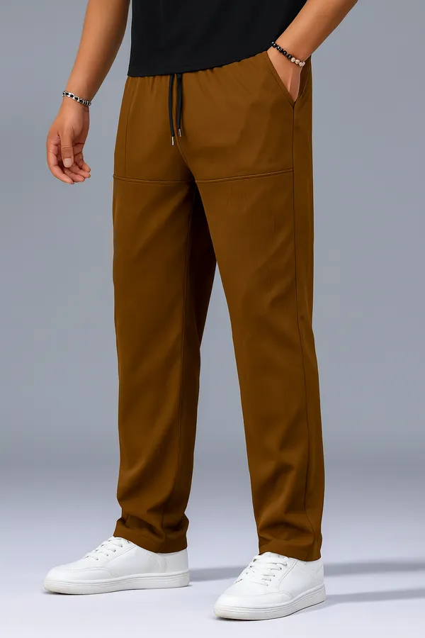 Coffee_Polyester_Fashionable_&_Trendy_Straight_Fit_Solid_Track_Pant_For_Men