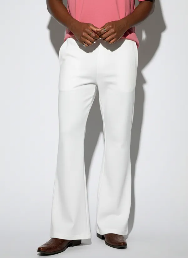 White_Polyester_Fashionable_&_Trendy_Solid_Bell_Bottom_Pant_For_Men