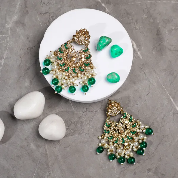 Green_Elegant_Design_Earrings_Chandbali_Earrings_Afgani_Style_Earrings_For_Women