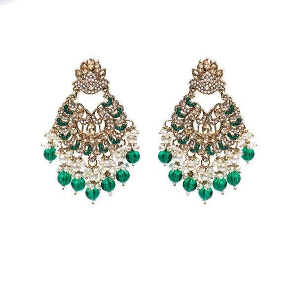Green_Elegant_Design_Earrings_Chandbali_Earrings_Afgani_Style_Earrings_For_Women