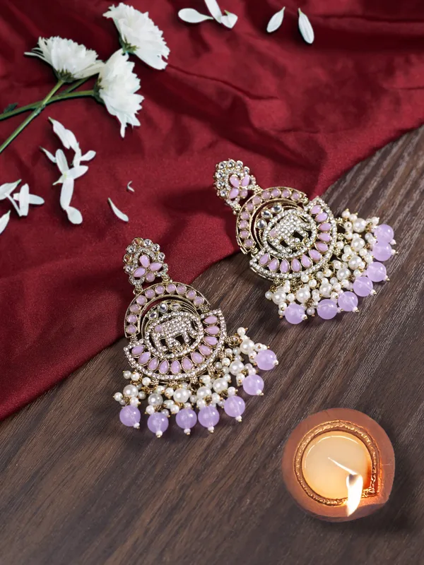 Purple_Elegant_Design_Earrings_For_Women