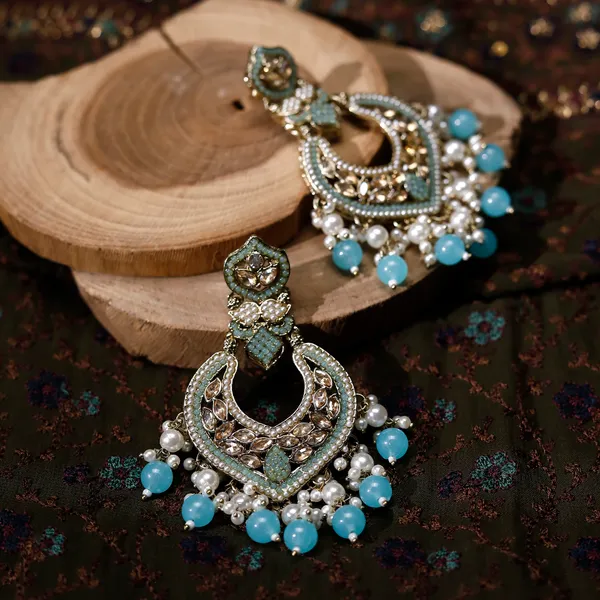 Turquoise_Elegant_Design_Earrings_Chandbali_Earring_For_Women