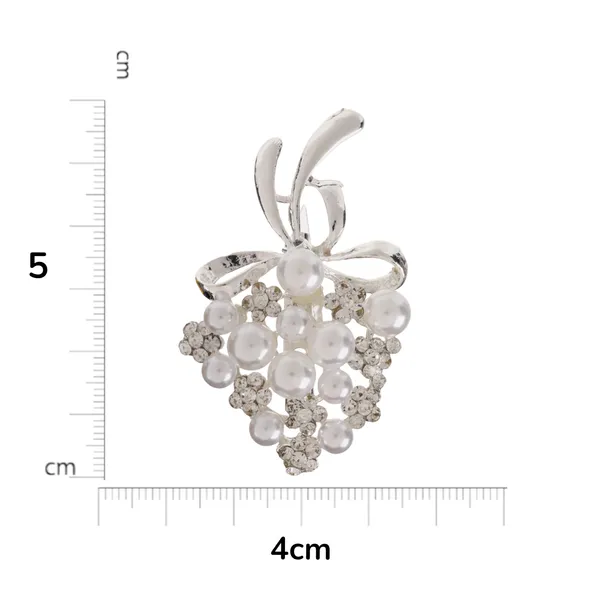 White_&_Silver_Elegant_Design_Designer_Metal_Brooch_For_Women
