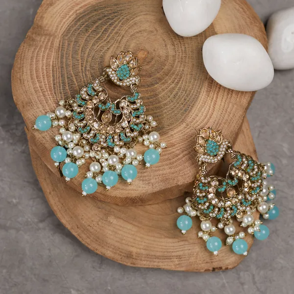 Turquoise_Elegant_Design_Earrings_Chandbali_Earrings_Afgani_Style_Earrings_For_Women