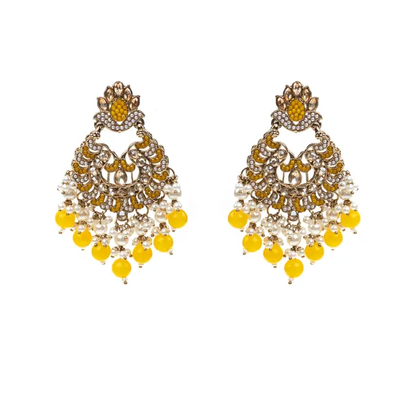 Yellow_Elegant_Design_Earrings_Chandbali_Earrings_Afgani_Style_Earrings_For_Women