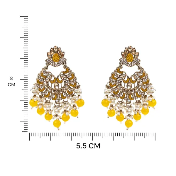 Yellow_Elegant_Design_Earrings_Chandbali_Earrings_Afgani_Style_Earrings_For_Women