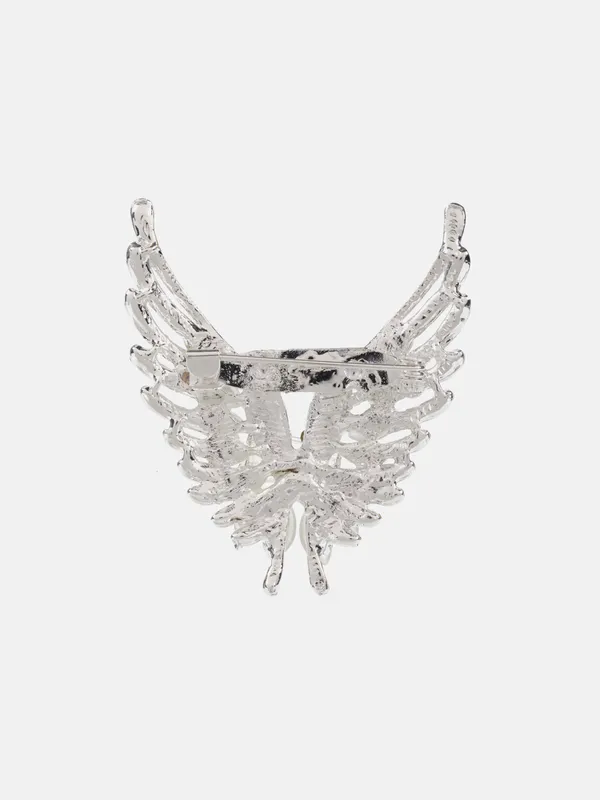 White_&_Silver_Elegant_Design_Designer_Metal_Brooch_For_Women