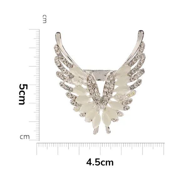 White_&_Silver_Elegant_Design_Designer_Metal_Brooch_For_Women