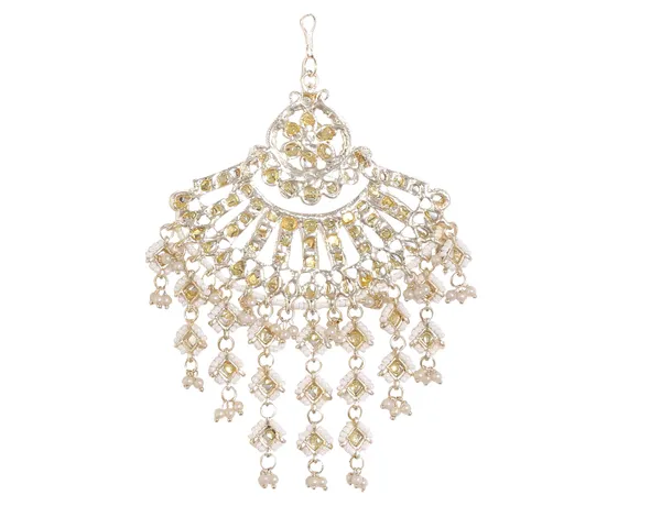White_&_Light_Gold_Elegant_Design_Passajhoomar_Mangtika_For_Women