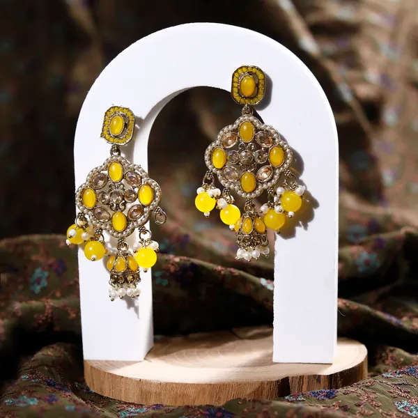 Yellow_Elegant_Design_Earrings_For_Women