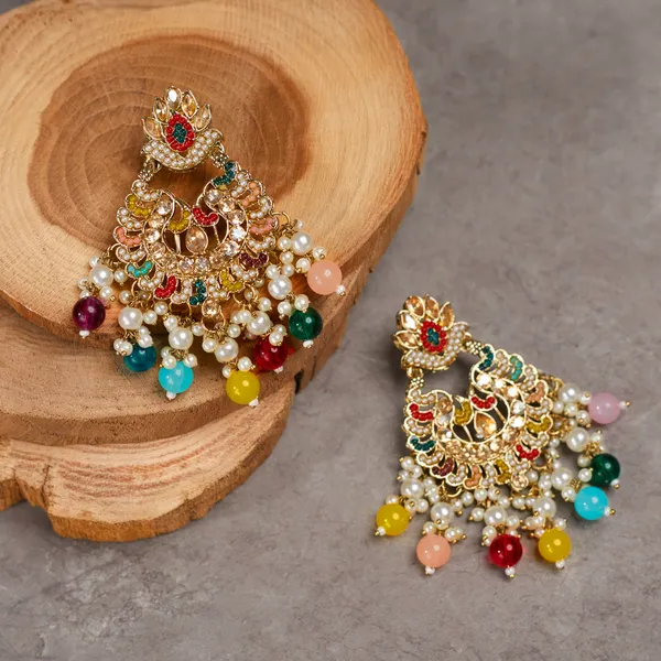 Multicolor_Elegant_Design_Earrings_Chandbali_Earrings_Afgani_Style_Earrings_For_Women