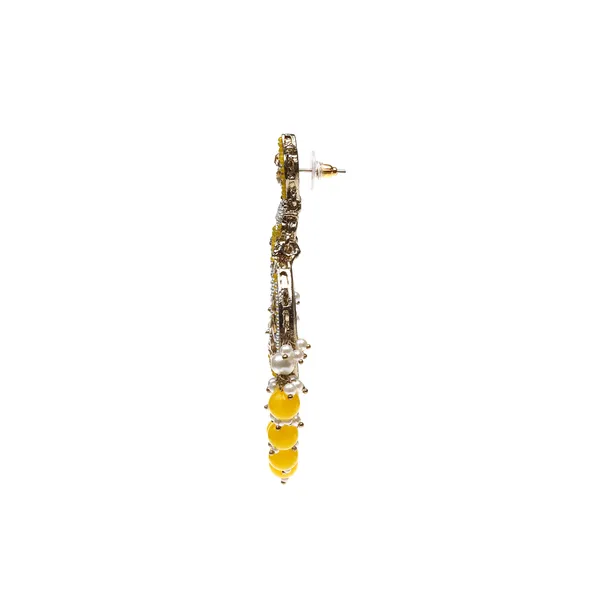 Yellow_Elegant_Design_Earrings_Chandbali_Earring_For_Women
