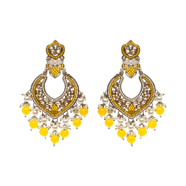 Yellow_Elegant_Design_Earrings_Chandbali_Earring_For_Women