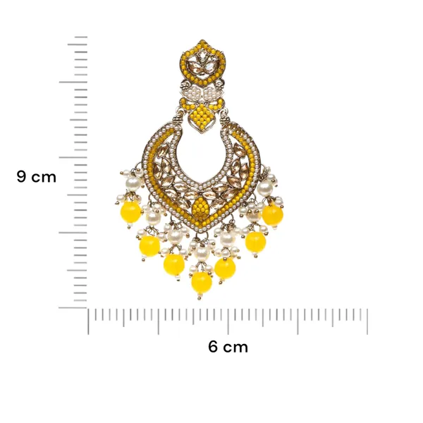 Yellow_Elegant_Design_Earrings_Chandbali_Earring_For_Women