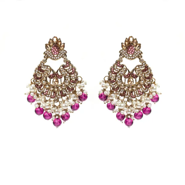 Magenta_Elegant_Design_Earrings_Chandbali_Earrings_Afgani_Style_Earrings_For_Women