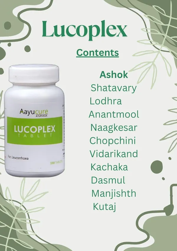 100%_Natural_White_Ayurvedic_Lucoplex_Tablets_(100_Tablets)_For_Adults