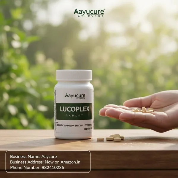 100%_Natural_White_Ayurvedic_Lucoplex_Tablets_(100_Tablets)_For_Adults