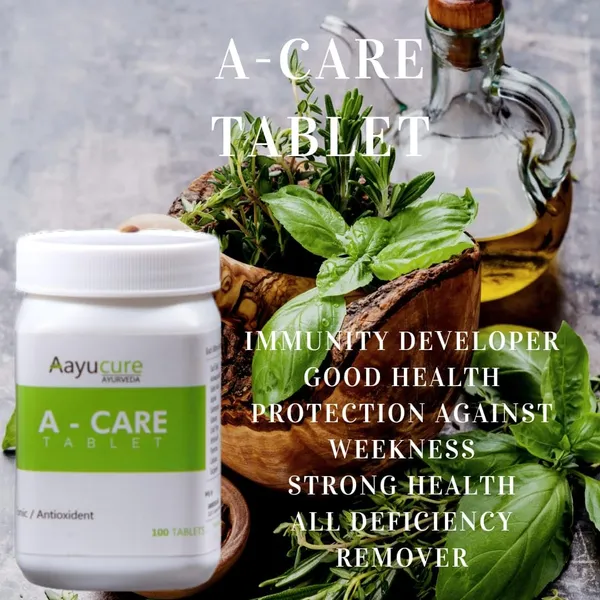 100%_Natural_White_A-Care_Tablet_Ayurvedic_Powerful_Immunity_Booster_General_Tonic_100%_Natural_Herbal_Medicine_For_Health_(100_Tablets)_For_Adults