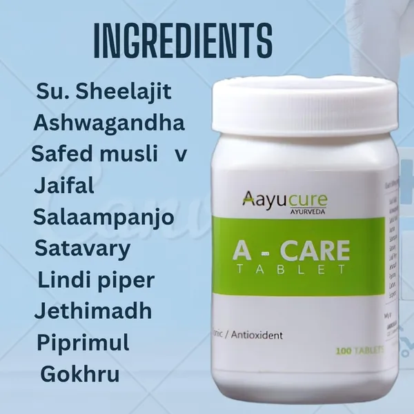 100%_Natural_White_A-Care_Tablet_Ayurvedic_Powerful_Immunity_Booster_General_Tonic_100%_Natural_Herbal_Medicine_For_Health_(100_Tablets)_For_Adults