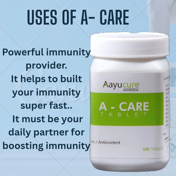 100%_Natural_White_A-Care_Tablet_Ayurvedic_Powerful_Immunity_Booster_General_Tonic_100%_Natural_Herbal_Medicine_For_Health_(100_Tablets)_For_Adults
